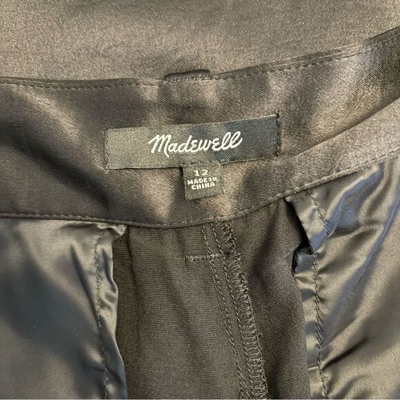 Madewell Harlow Silk Black Wide-Leg Trousers - Picture 15 of 16